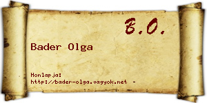 Bader Olga névjegykártya