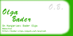 olga bader business card